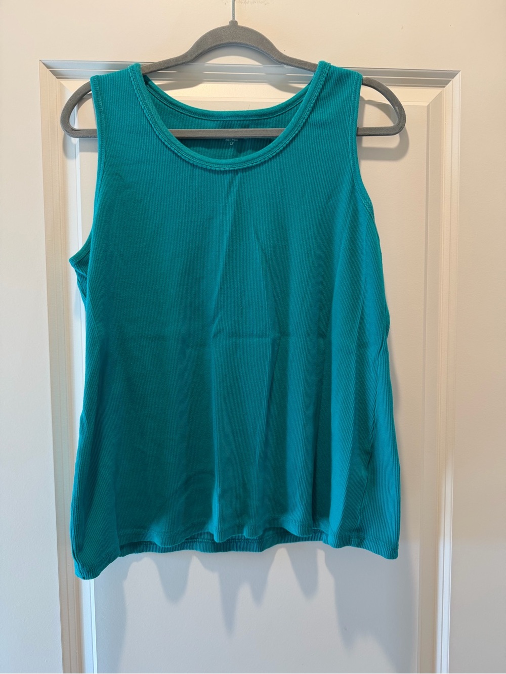 Laura Scott Teal Ribbed Sleeveless Tank